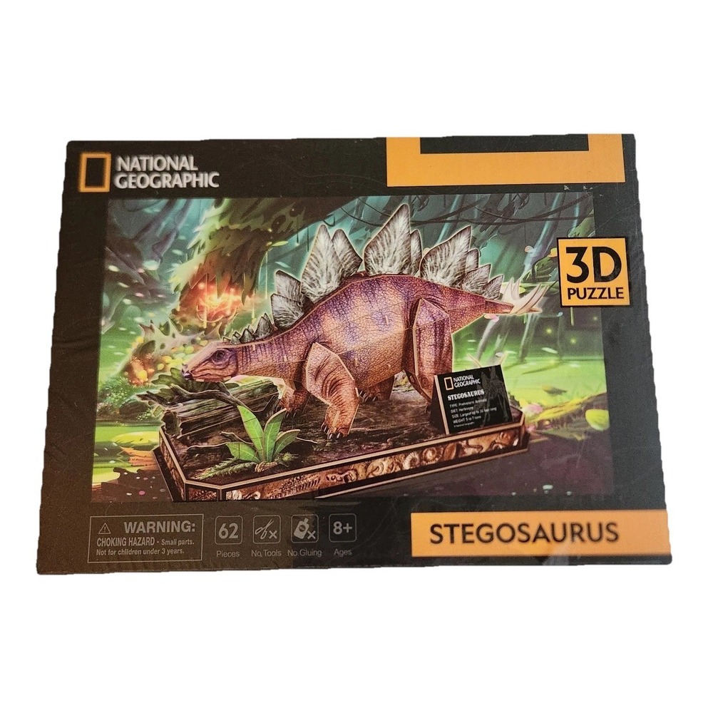 National Geographic Puzzle‎ 3D Stegosaurus DS1054 Cubic Fun NEW Sealed In Box